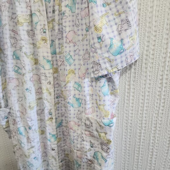 Vintage Lady Manhattan XXX Grannycore Cottagecore Pastel Print House Dress - Picture 9 of 12